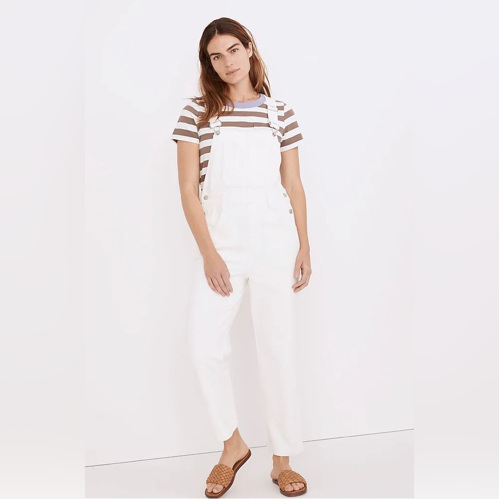 Madewell Straight-Leg Overalls in Tile White